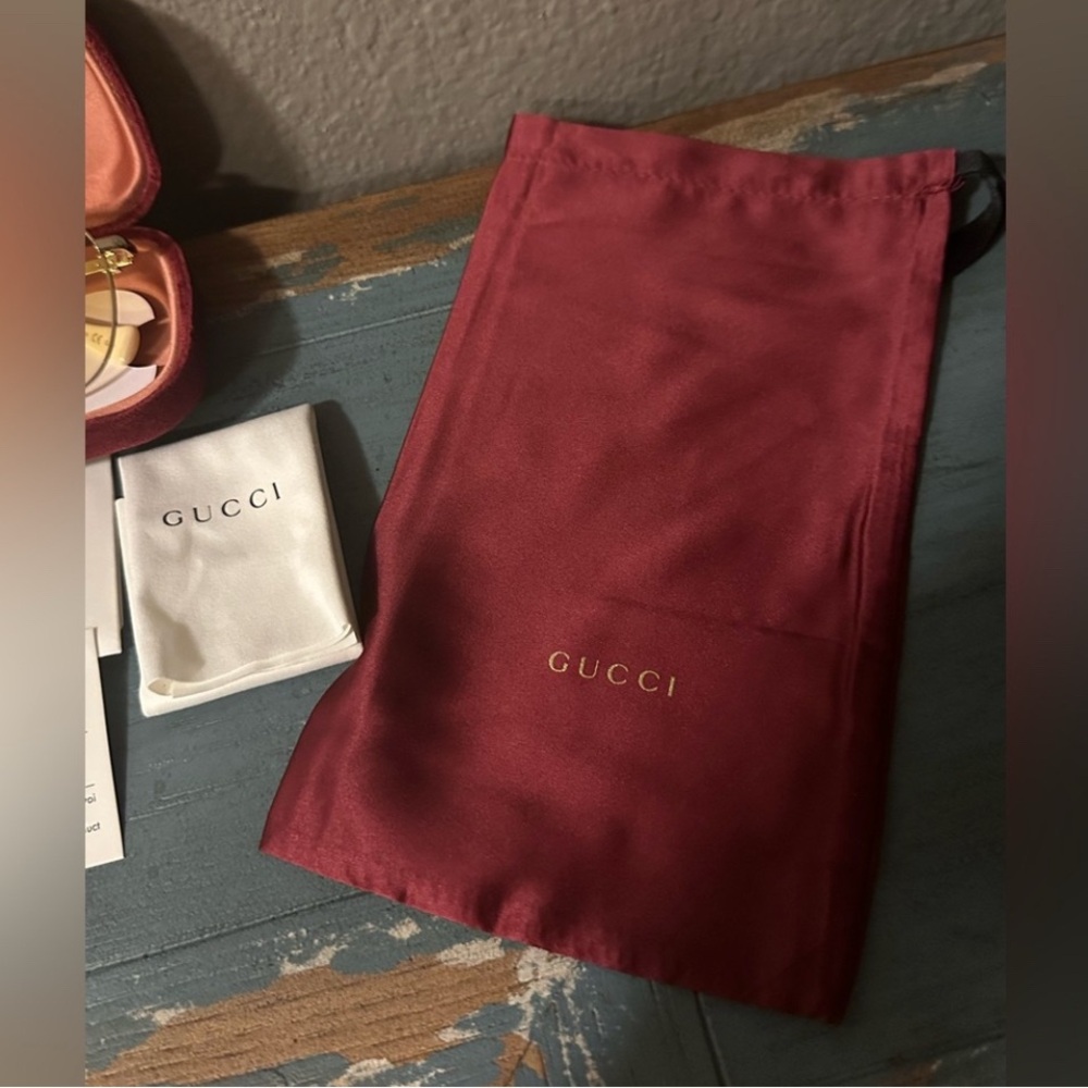 Gucci GG Sunglasses with Gold Frame and Amber Lenses NWT 💯 authentic - Picture 12 of 12